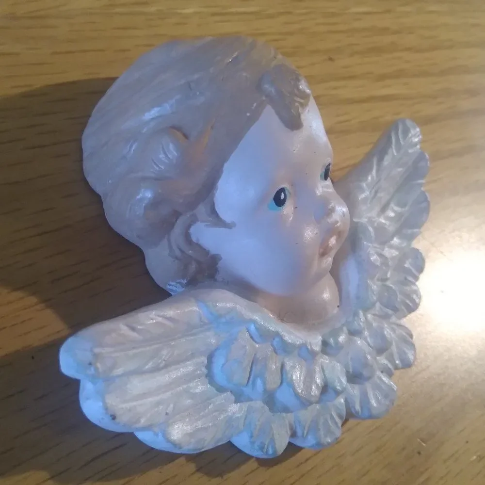 Vintage Angel Ceramic Porcelain Wall Hanging Ornament Lot (4)